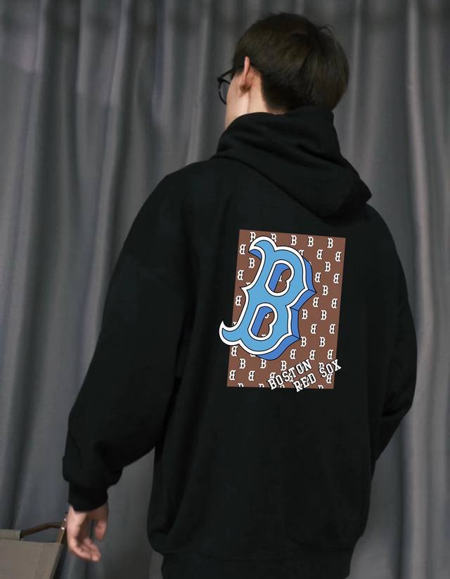 Thickened Silver Fox Fleece Hooded Sweatshirt (Mlb Yankees-Ny Boston Theme) High