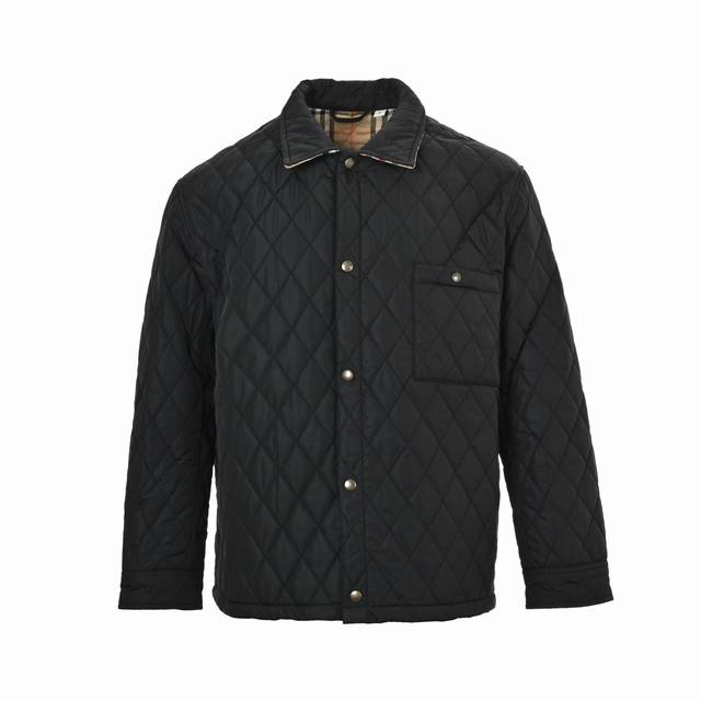 Burberry Solid Color Quilted Pocket Diamond Pattern Cotton Jacket. Originally pu
