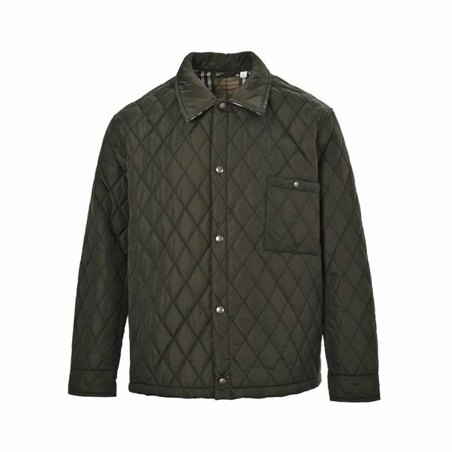 Burberry Solid Color Quilted Pocket Diamond Pattern Cotton Jacket. Originally pu