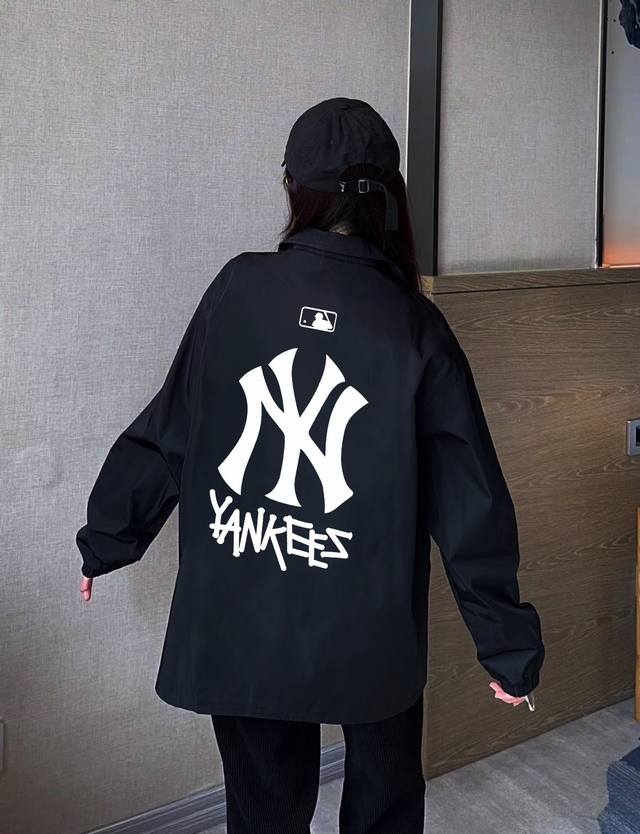 Mlb Yankees-Ny Large Logo Stand Collar Coach Jacket Selected high-quality woven