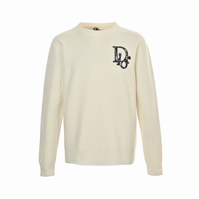 Dior 24Fw Monogram Embroidered Pattern Knit Pullover Sweater. A classic Dior ite