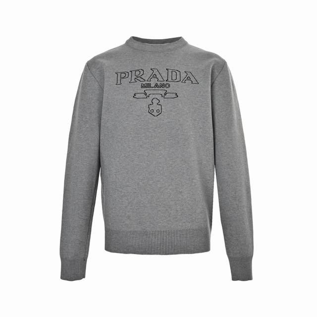 Prada 24Fw Jacquard Logo Crew Neck Sweater This sweater is incredibly stylish an