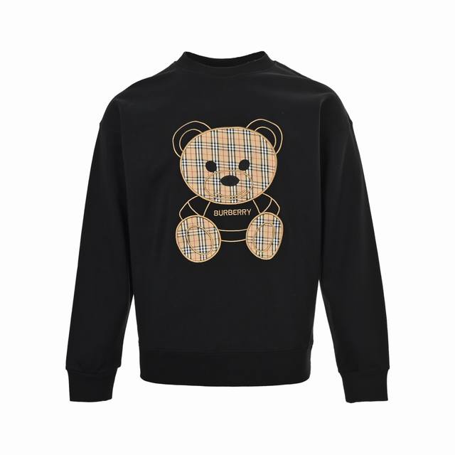 Burberry Check Embroidered Bear Crew Neck Sweatshirt 25Fw Autumn/Winter New Crew