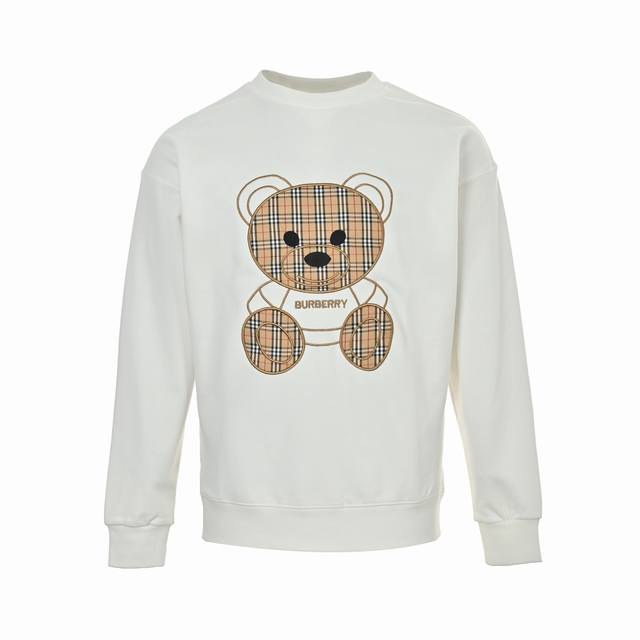 Burberry Check Embroidered Bear Crew Neck Sweatshirt 25Fw Autumn/Winter New Crew