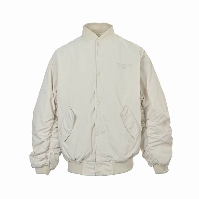 Balenciaga Double B Embroidered Baseball Flight Jacket A must-have item for men'