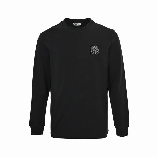 Loewe 25Fw Long-Sleeve T-Shirt with Embroidered Logo and Letters on the Chest. A Loewe 25Fw Long-Sleeve T-Shirt with Embroidered Logo and Letters on the Chest. A