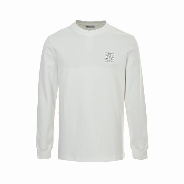 Loewe 25Fw Long-Sleeve T-Shirt with Embroidered Logo and Letters on the Chest. A Loewe 25Fw Long-Sleeve T-Shirt with Embroidered Logo and Letters on the Chest. A