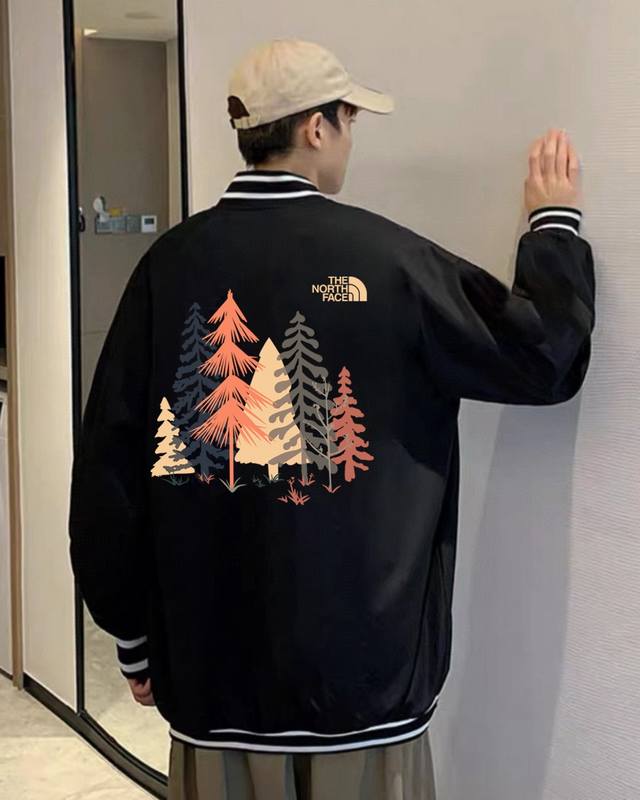 The North Face Landscape Illustration Loose-fitting Jacket/Baseball Jacket Offic