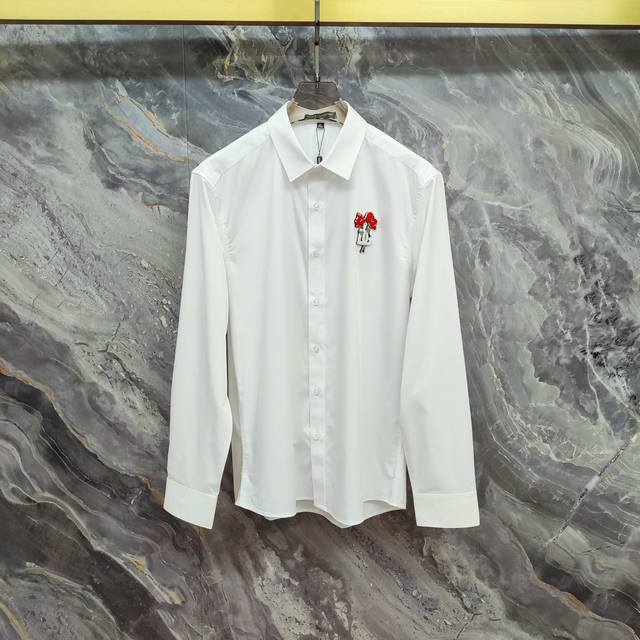 Dolce & Gabbana (Dg) 2025 Spring/Summer New Long-Sleeved Shirt, High-End Version