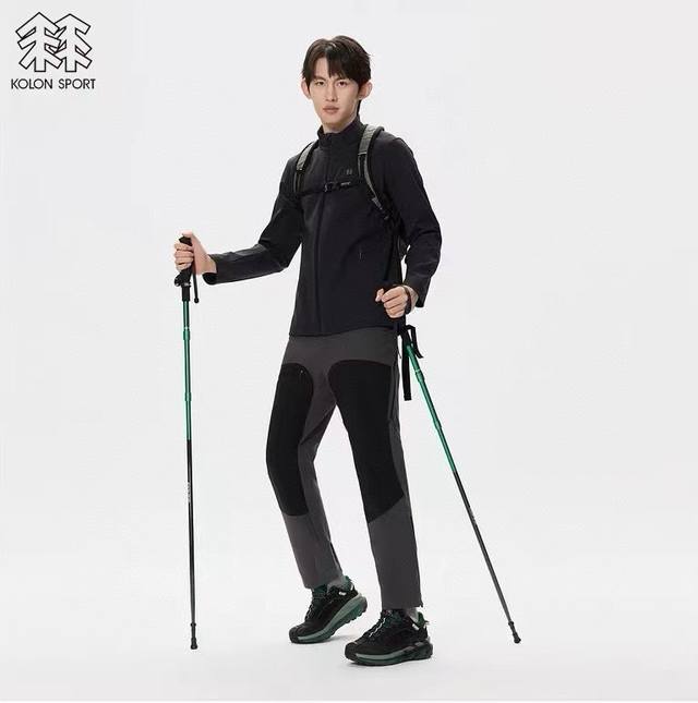 Kolonsport 2025 Autumn/Winter Outdoor Men's Stand-up Collar Fleece-lined Softshe