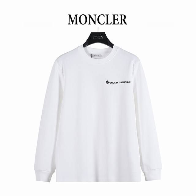 Moncler 25Fw Simple Long-Sleeve T-Shirt with Embossed Letters on the Chest and H