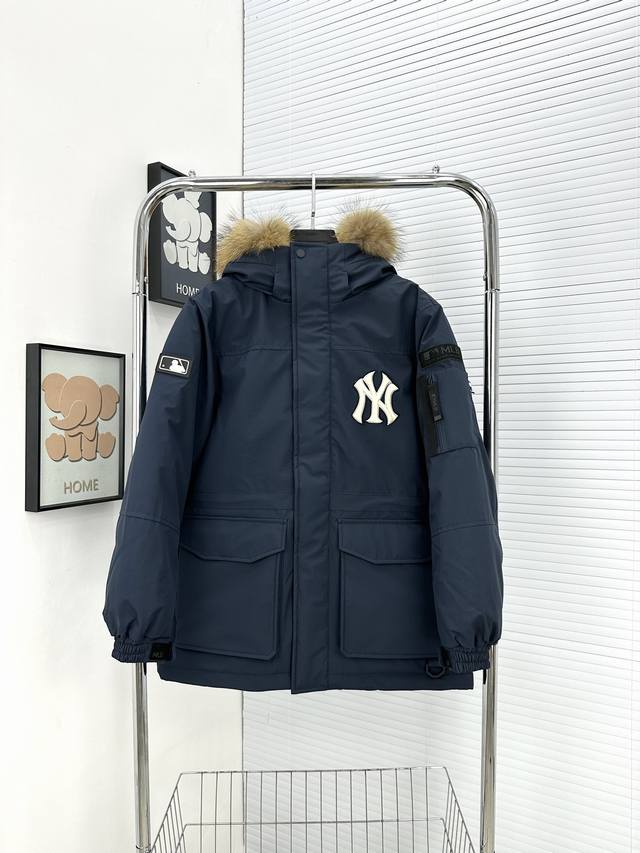 New Arrival | Mlb New York Yankees Logo Workwear Down Jacket, Navy Blue Sizes: X