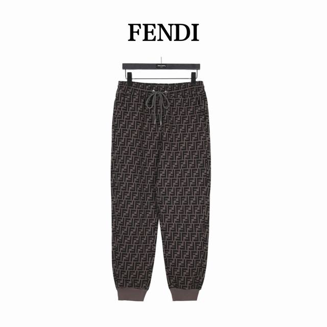 Fendi 25Fw Double F element all-over logo print trousers. Understated luxury, cl