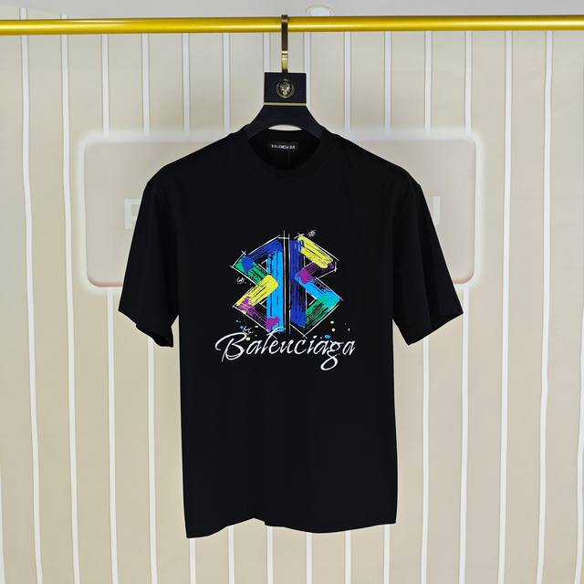 Balenciaga 2025 Spring/Summer New Arrival Men's Crew Neck Short Sleeve T-Shirt,