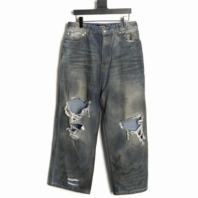 Balenciaga 25Fw Distressed Jeans ( Baggy fit) Made with imported 13.5 oz heavywe