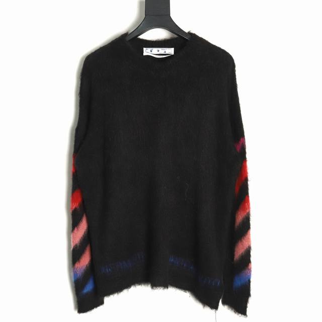 Off White Ow Mohair Sweater Ddd. The yarn is made of 50% 12-count South African