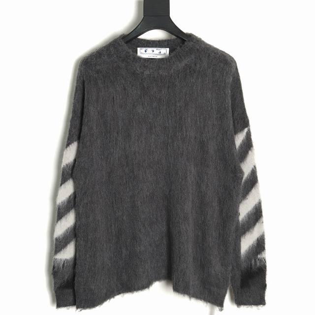 Off White Ow Mohair Sweater (Ddd) Made with 50% 12-count South African mohair, 3