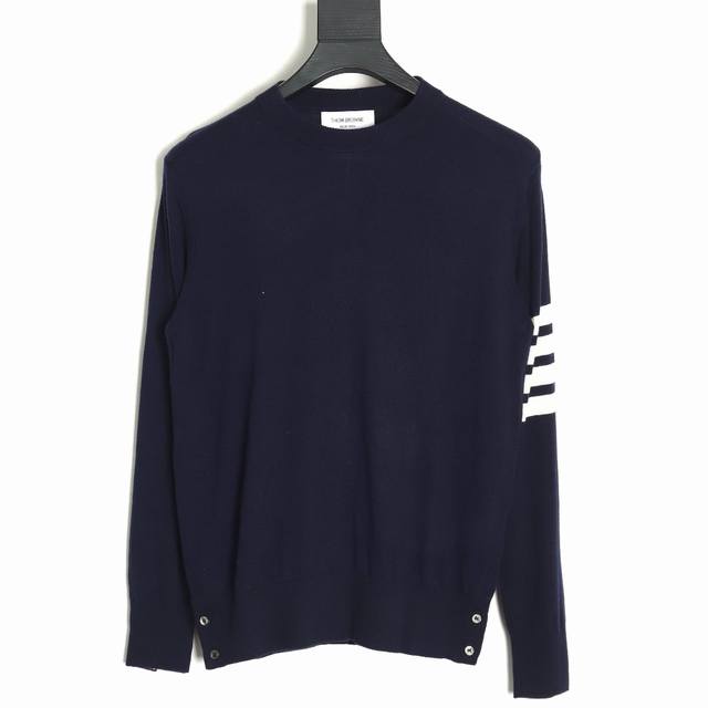 Thom Browne Tb Tom Browne 23Fw Fine Wool Crew Neck Sweater Navy Blue This produc