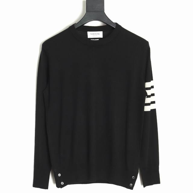 Thom Browne Tb Tom Browne 23Fw Fine Wool Crew Neck Sweater Black (Ddd) This prod