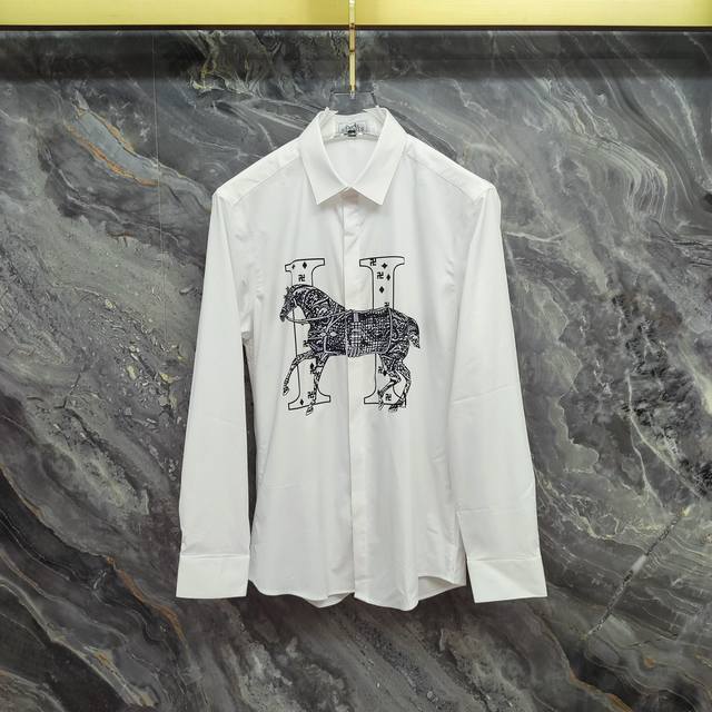 Hermes 2025 Spring/Summer new long-sleeved shirt, high-end version! Custom-made