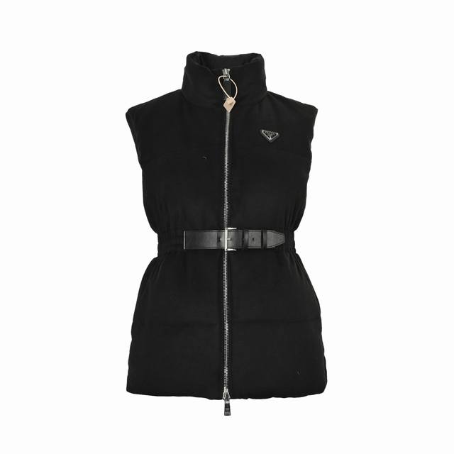 Prada Wool Waist-cinching Down Jacket Prada Autumn/Winter Waist-cinching Down Ja
