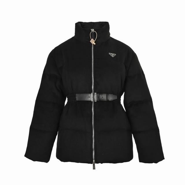 Prada Wool Waist-cinching Down Jacket Prada Autumn/Winter Waist-cinching Down Ja