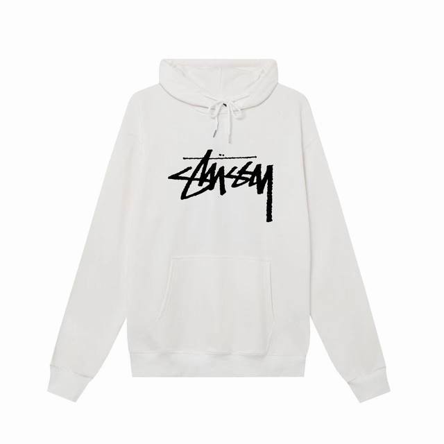 Stussy Basic Letter Print Early Autumn New High-Quality Loose Hooded Sweatshirt,