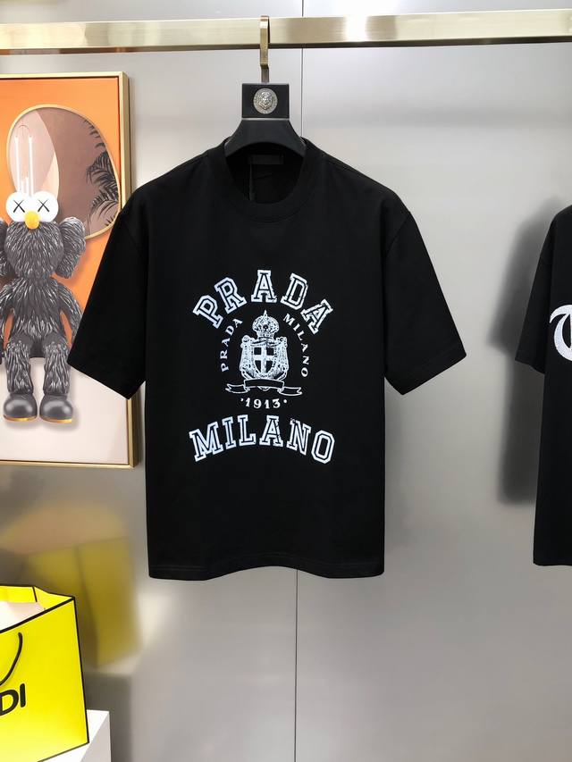 Ada Prada 2025 Spring/Summer New Original Men's Crew Neck Short Sleeve T-Shirt,