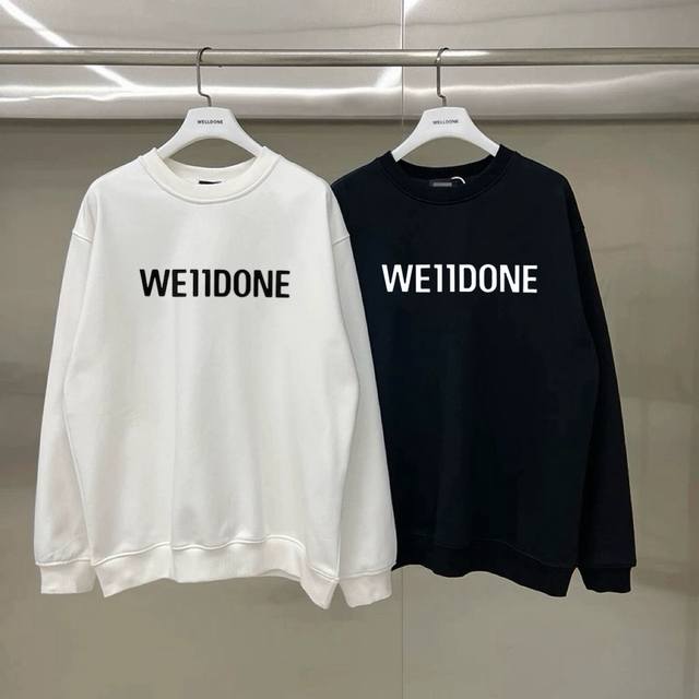 We11Done Basic Letter Logo High Street American Loose Crew Neck Sweatshirt (Unis