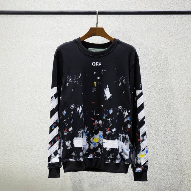 High-quality Off-White Starry Sky Fireworks Splatter Sweatshirt, unisex, a timel