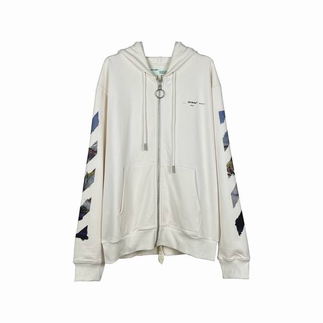 High-quality Off-White CO Virgil Abloh 19Ss Monet oil painting arrow print cardi