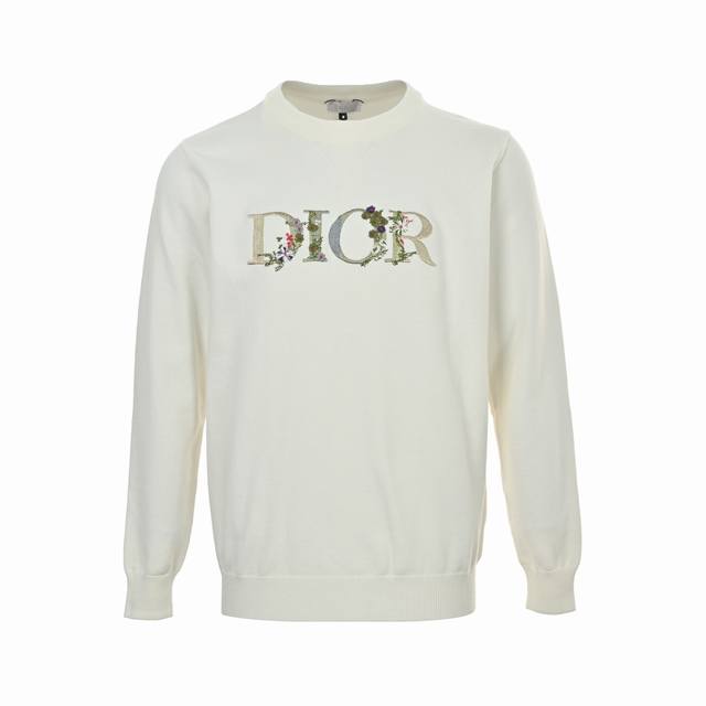 Dior Floral Embroidery Pattern Knit Pullover Sweater A classic Dior item is back