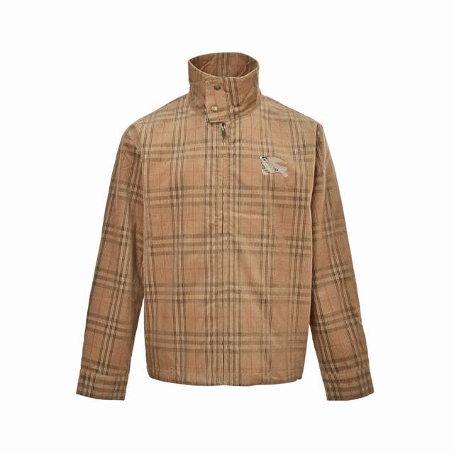 Burberry Corduroy Horse Embroidered Check Jacket. Originally purchased from a bo