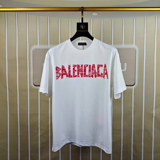 Balenciaga 2025 Spring/Summer New Arrival Men's Crew Neck Short Sleeve T-Shirt,