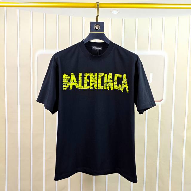 Balenciaga 2025 Spring/Summer New Arrival Men's Crew Neck Short Sleeve T-Shirt,