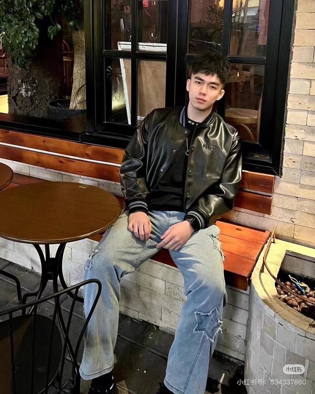 Kenzo 3D Embroidered Tiger Head Spring/Autumn Jacket, Baseball Uniform, Leather