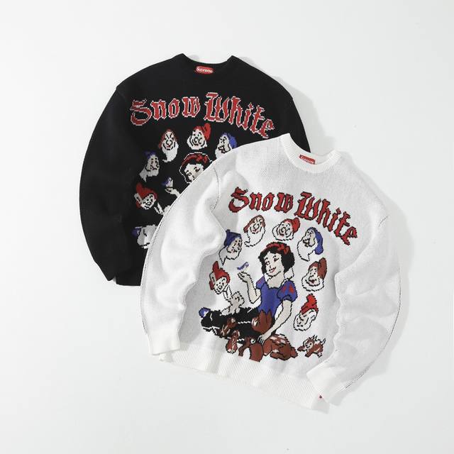 Supreme Fw24 Snow White Sweater Disney Collaboration Snow White Pattern Jacquard