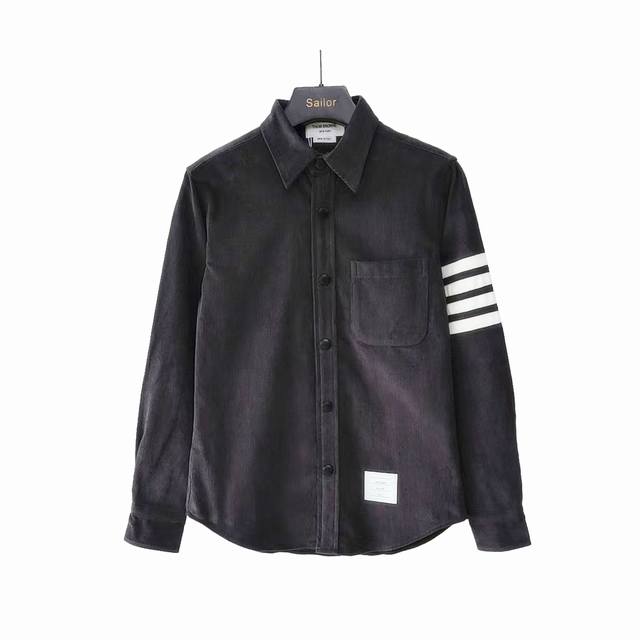 Real shot details + size chart Thom Browne 24Ss Corduroy Striped Thin Shirt Jack