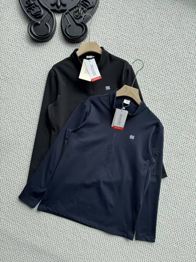 Kolon Sport Men's Fleece Jacket, Polartec Blend Half-Zip Long-Sleeve T-Shirt, Ba