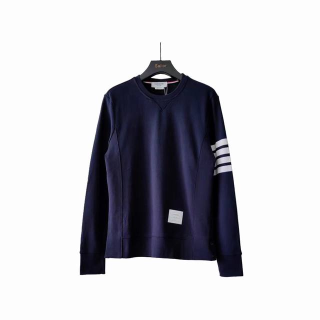 Real Shot Details + Size Chart Thombrowne Classic Yarn-dyed Crew Neck Sweatshirt