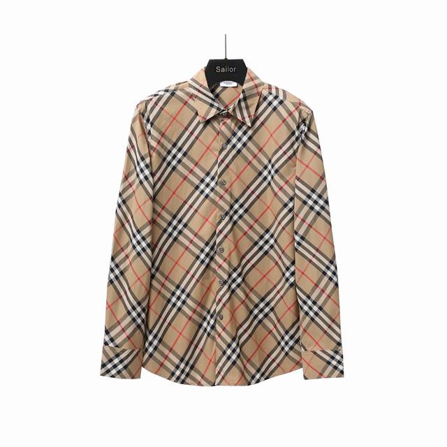 Real Shot Details + Size Chart Burberry New Check Twill Long-Sleeve Striped Shir