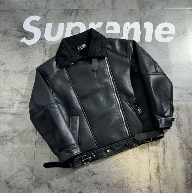 Margiela Retro Limited Edition Heavyweight Motorcycle Couple Jacket. Made with b