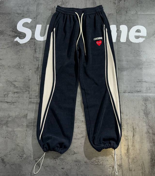 Fleece-lined Play Autumn Patchwork Couple Sports Pants Breathable and Comfortabl