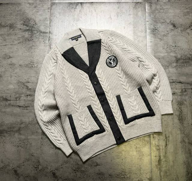 LV Limited Edition Couple Thick Knitted Sweater Cardigan Ultra-high density knit