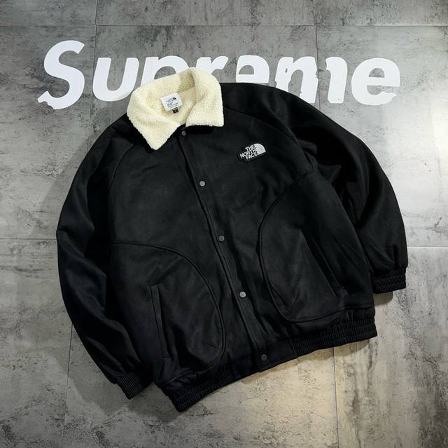 North Face Suede Collar Color Block Series Appliqu