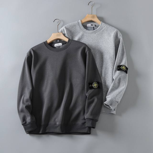High-quality fleece-lined #Stone Island classic badge inner fleece-lined thicken