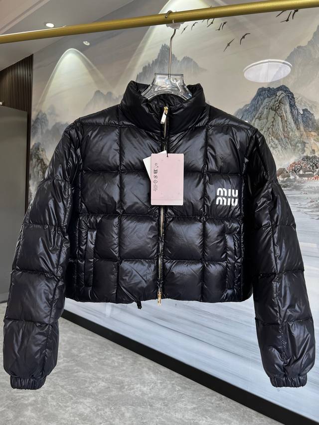 Factory Price P Miu Miu Women's Logo-Embellished Short Nylon Down Jacket Product