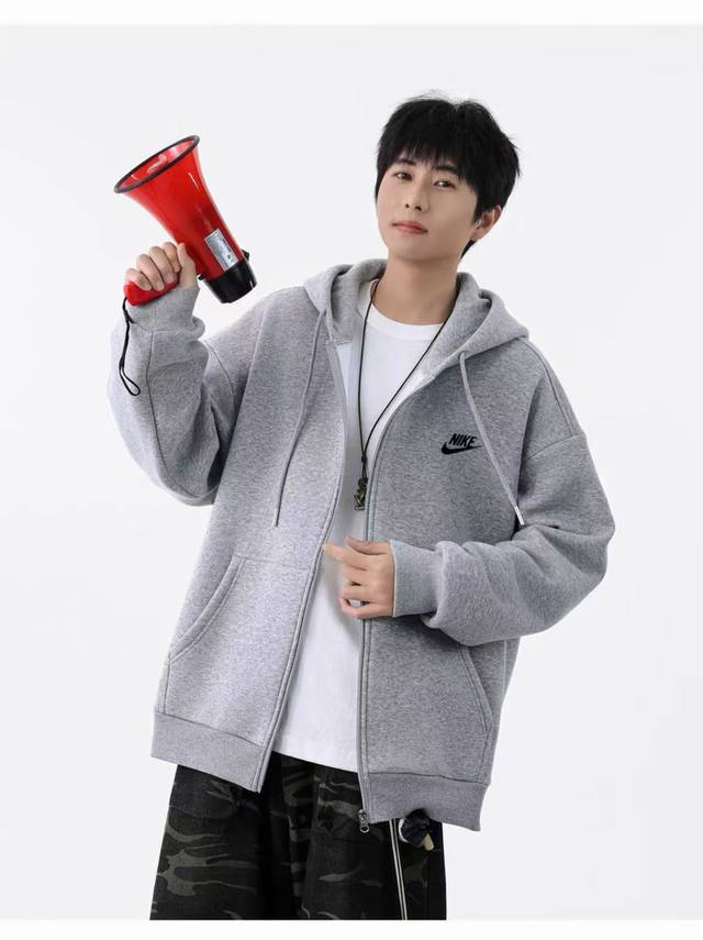 Heavyweight Embroidery! Nike Versatile Drop-Shoulder Wide-Shoulder Hoodie Cardig