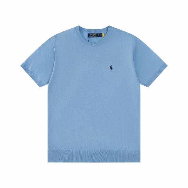 R76 Ralph Lauren Knitted Pony Embroidered Crew Neck Sweater Short Sleeve T-Shirt