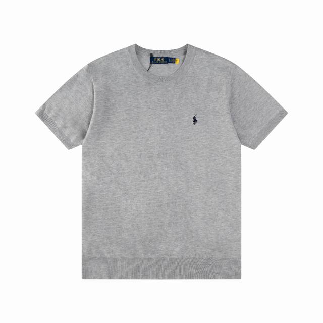 R76 Ralph Lauren Knitted Pony Embroidered Crew Neck Sweater Short Sleeve T-Shirt